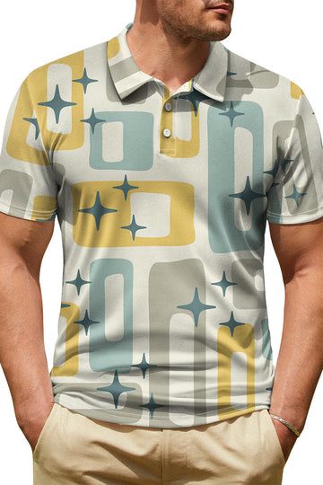 Beige Classic poloshirt til mænd med korte ærmer